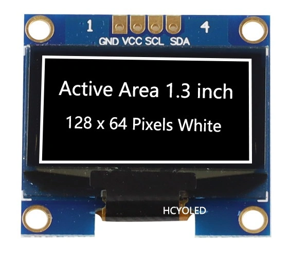 High Quality 1.3-Inch 128X64 Pixel White OLED Display Module 4-Pin I2c Interface